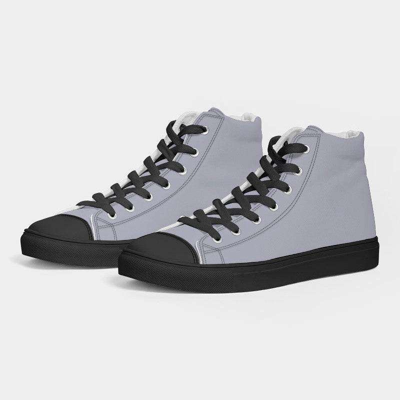 Lavender Gray Women's High-Top Canvas Sneakers (PUI2-NE-LG) - Side 3