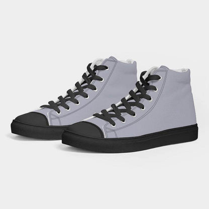 Lavender Gray Women's High-Top Canvas Sneakers (PUI2-NE-LG) - Side 3