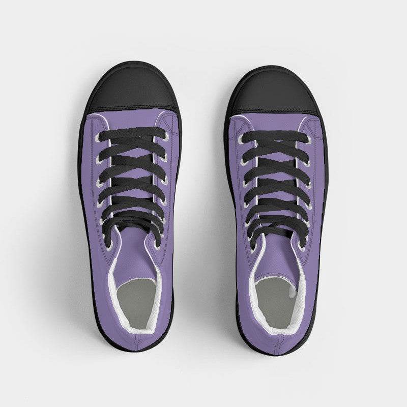 Lavender Men's High-Top Canvas Sneakers (PU-ME-LI) - Top