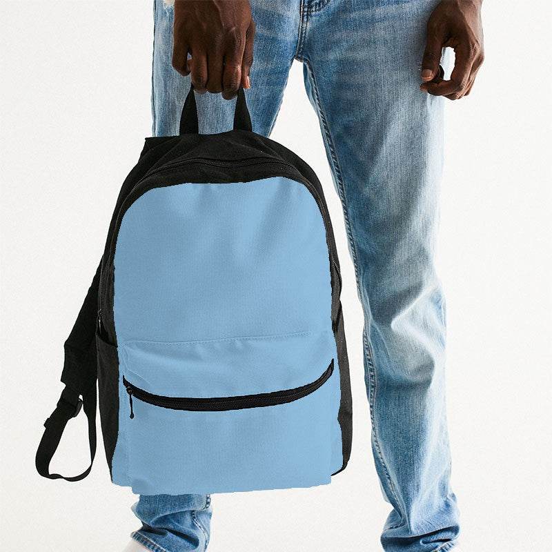 Light Blue Canvas Backpack (B-ME-LI) - Man Holding