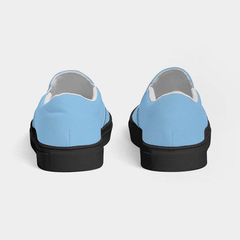 Light Blue Men's Slip-On Canvas Sneakers (B-ME-LI) - Back