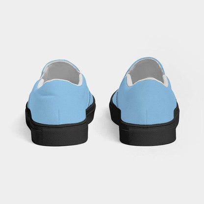 Light Blue Men's Slip-On Canvas Sneakers (B-ME-LI) - Back