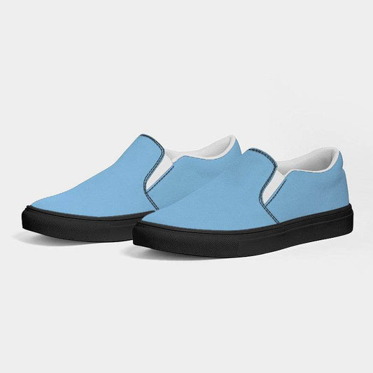 Light Blue Men's Slip-On Canvas Sneakers (B-ME-LI) - Side 3