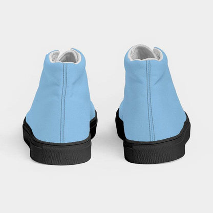 Light Blue Women's High-Top Canvas Sneakers (B-ME-LI) - Back