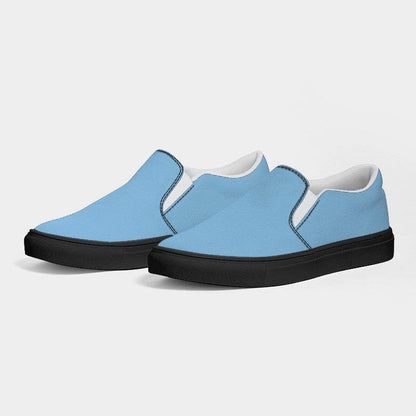 Light Blue Women's Slip-On Canvas Sneakers (B-ME-LI) - Side 3