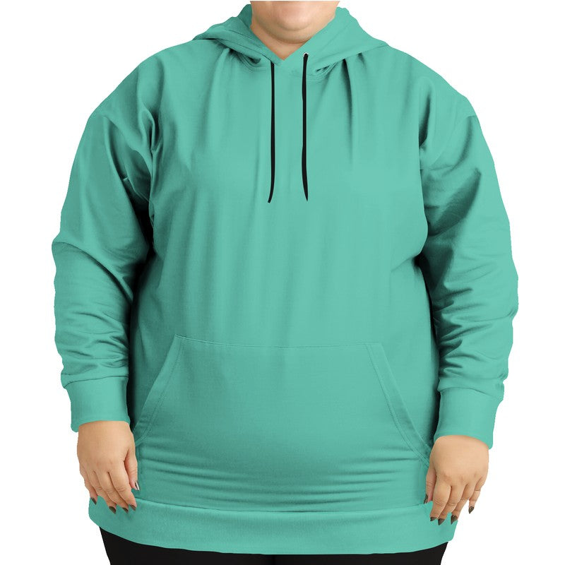 Light Clear Blue-Green Hoodie PLUS (BG-CL-LI) - Woman Front PLUS
