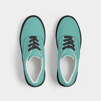 Light Clear Blue-Green Women's Canvas Sneakers (CBG3-CL-LI) - Top