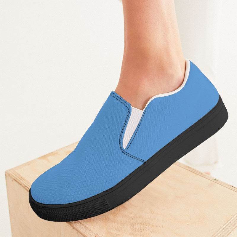 Light Clear Blue Women's Slip-On Canvas Sneakers (IB3-CL-LI) - Woman CloseUp