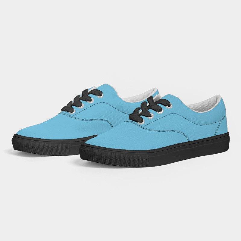 Light Clear Cyan Men's Canvas Sneakers (BC2-CL-LI) - Side 3