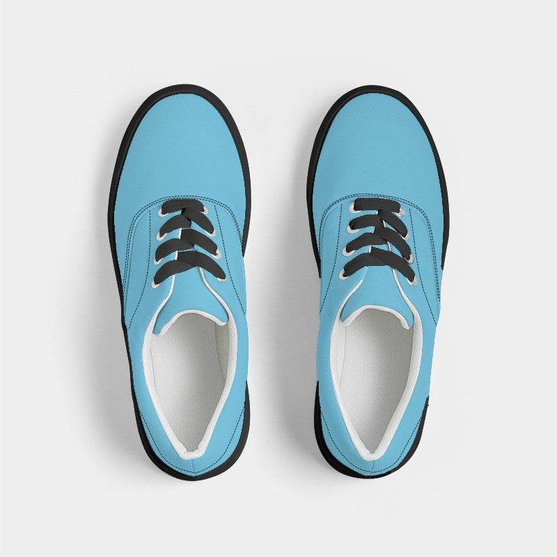 Light Clear Cyan Men's Canvas Sneakers (BC2-CL-LI) - Top