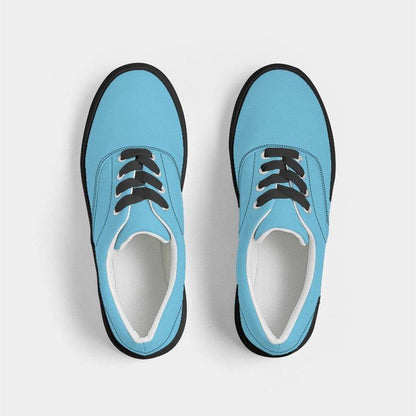 Light Clear Cyan Men's Canvas Sneakers (BC2-CL-LI) - Top