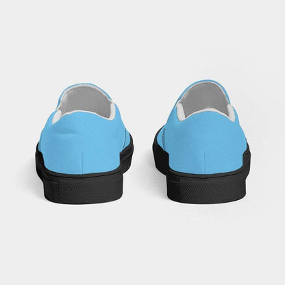 Light Clear Cyan Men's Slip-On Canvas Sneakers (BC1-CL-LI) - Back