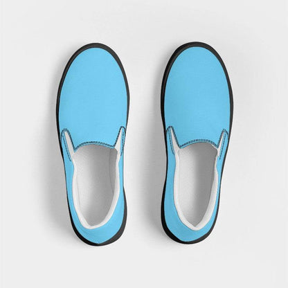 Light Clear Cyan Men's Slip-On Canvas Sneakers (BC2-CL-LI) - Top