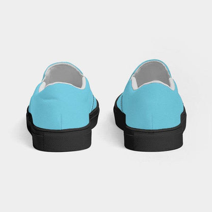 Light Clear Cyan Men's Slip-On Canvas Sneakers (BC3-CL-LI) - Back