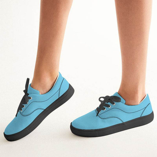 Light Clear Cyan Women's Canvas Sneakers (BC2-CL-LI) - Woman CloseUp