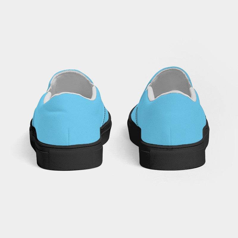 Light Clear Cyan Women's Slip-On Canvas Sneakers (BC2-CL-LI) - Back