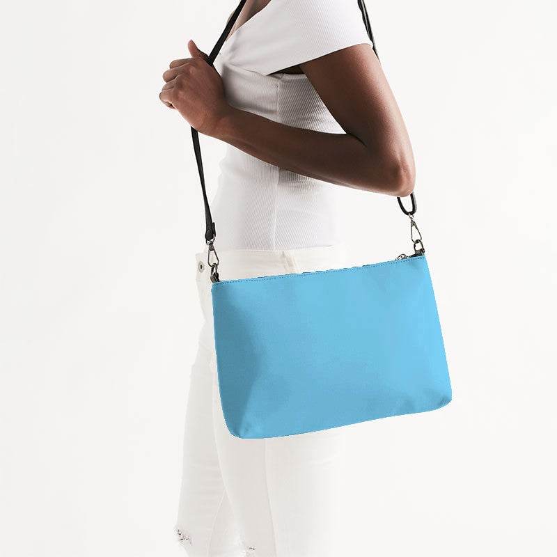 Light Clear Cyan Zip Pouch (BC2-CL-LI) - Side CloseUp