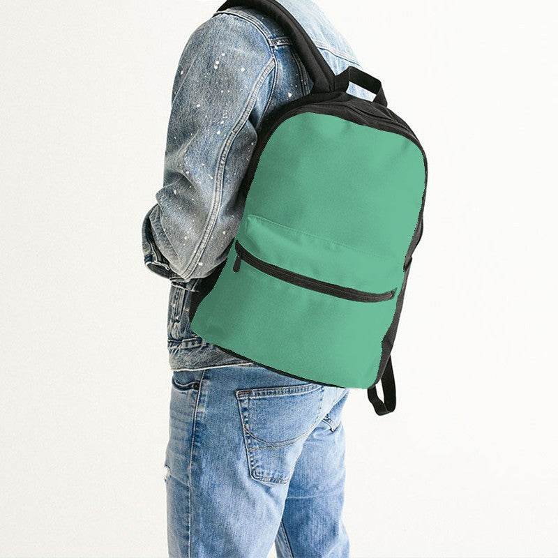 Light Clear Green Canvas Backpack (BGG2-CL-LI) - Man Back CloseUp