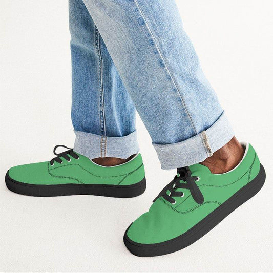 Light Clear Green Men's Canvas Sneakers (G-CL-LI) - Man CloseUp