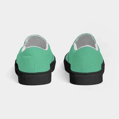 Light Clear Green Men's Slip-On Canvas Sneakers (BGG2-CL-LI) - Back