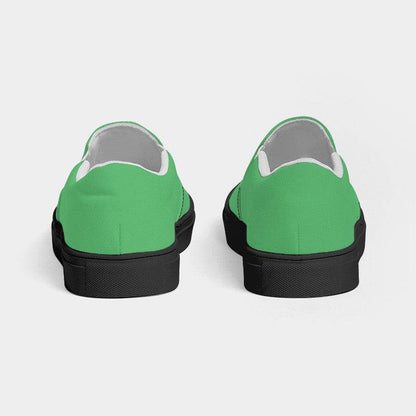 Light Clear Green Men's Slip-On Canvas Sneakers (G-CL-LI) - Back