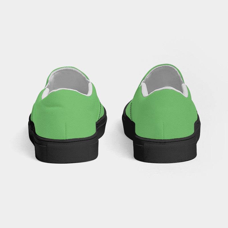 Light Clear Green Men's Slip-On Canvas Sneakers (GL1-CL-LI) - Back