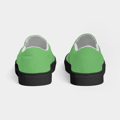 Light Clear Green Men's Slip-On Canvas Sneakers (GL1-CL-LI) - Back