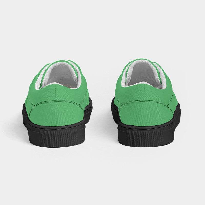 Light Clear Green Women's Canvas Sneakers (G-CL-LI) - Back