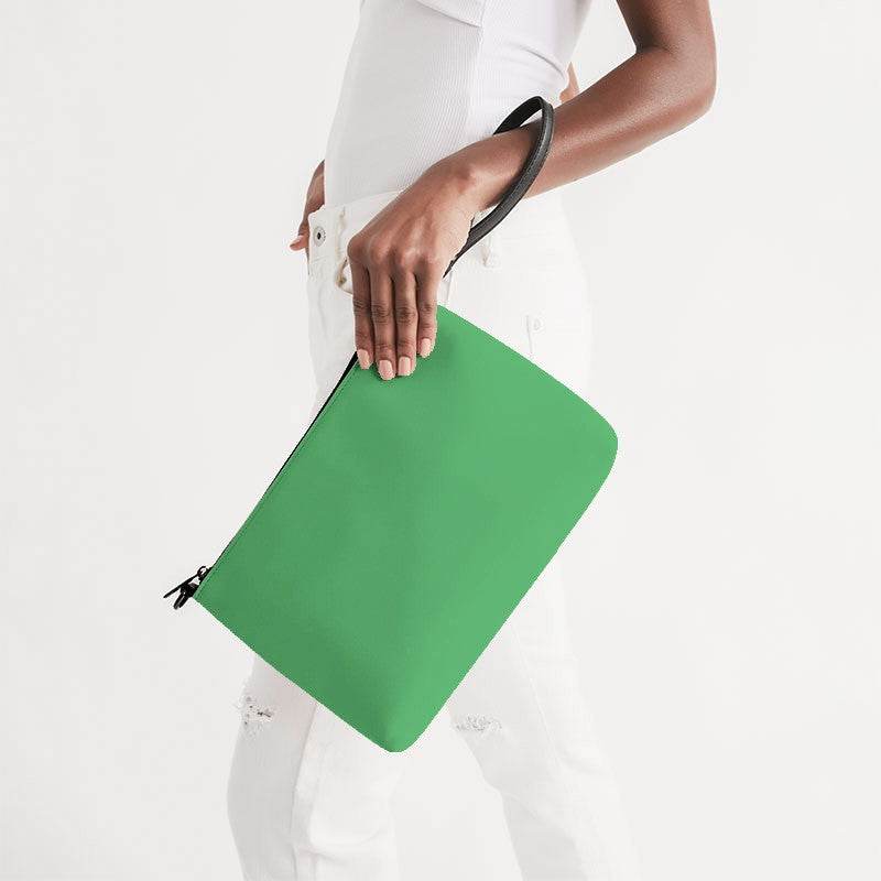 Light Clear Green Zip Pouch (G-CL-LI) - Side Holding