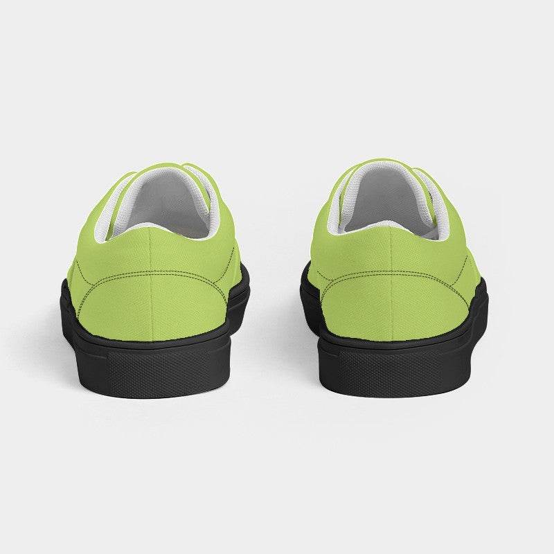 Light Clear Lime Men's Canvas Sneakers (L-CL-LI) - Back