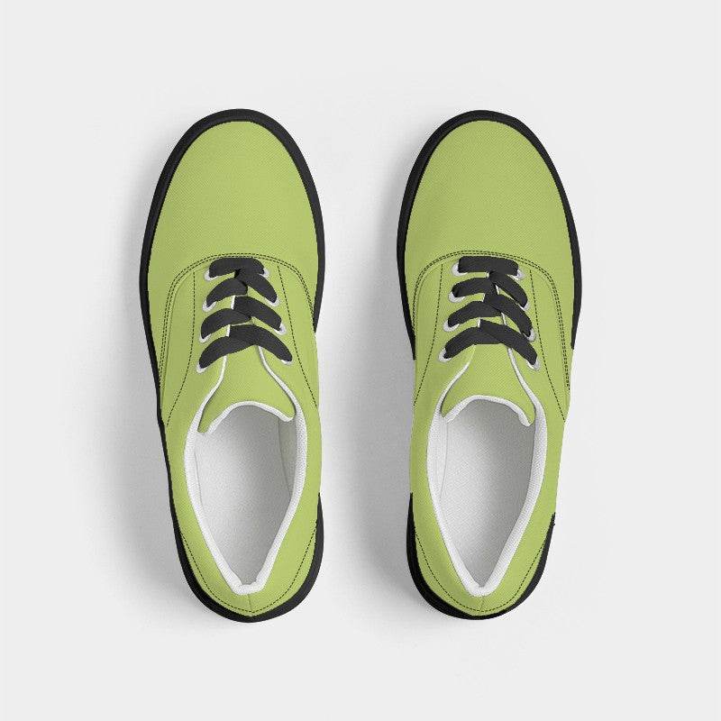 Light Clear Lime Men's Canvas Sneakers (L-CL-LI) - Top