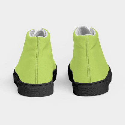 Light Clear Lime Men's High-Top Canvas Sneakers (L-CL-LI) - Back