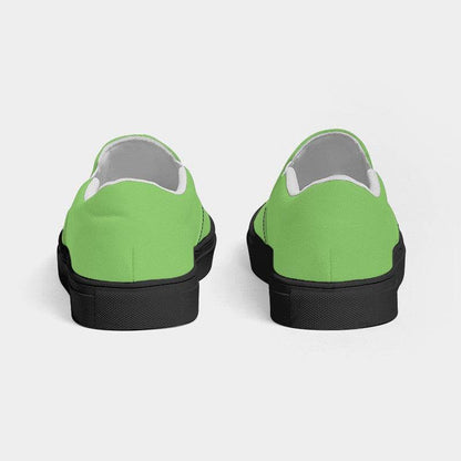 Light Clear Lime Men's Slip-On Canvas Sneakers (GL2-CL-LI) - Back