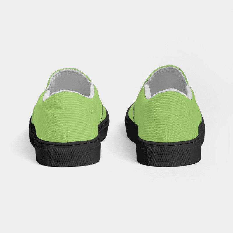Light Clear Lime Men's Slip-On Canvas Sneakers (GL3-CL-LI) - Back
