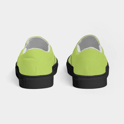 Light Clear Lime Men's Slip-On Canvas Sneakers (L-CL-LI) - Back