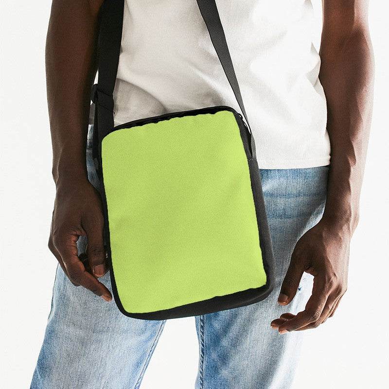 Light Clear Lime Messenger Pouch (L-CL-LI) - Man Front CloseUp