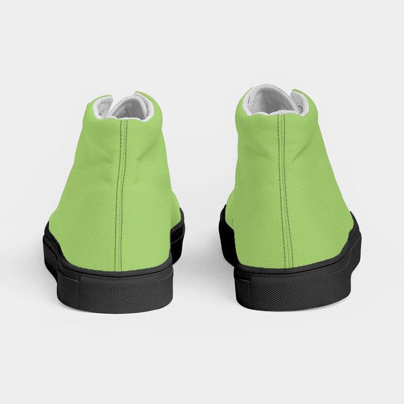 Light Clear Lime Women's High-Top Canvas Sneakers (GL3-CL-LI) - Back