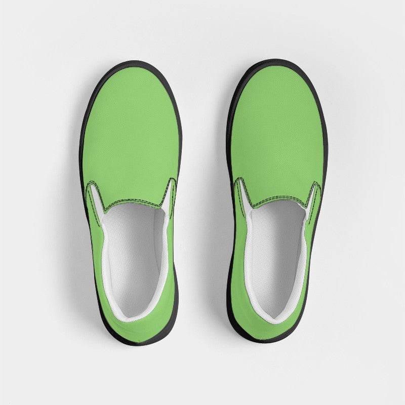 Light Clear Lime Women's Slip-On Canvas Sneakers (GL2-CL-LI) - Top