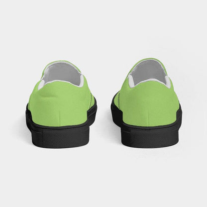 Light Clear Lime Women's Slip-On Canvas Sneakers (GL3-CL-LI) - Back