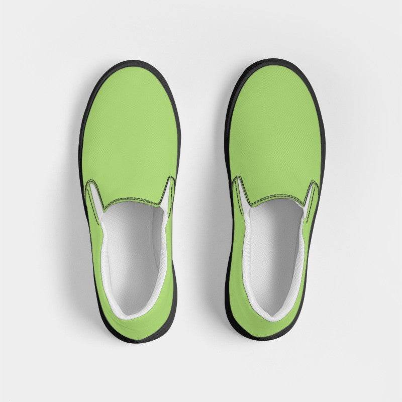Light Clear Lime Women's Slip-On Canvas Sneakers (GL3-CL-LI) - Top