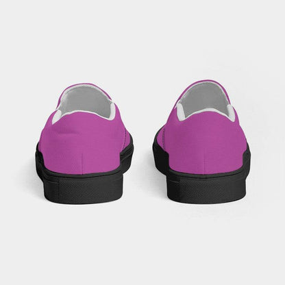 Light Clear Magenta Men's Slip-On Canvas Sneakers (PIM3-CL-LI) - Back