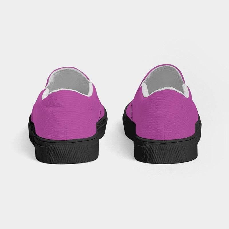 Light Clear Magenta Women's Slip-On Canvas Sneakers (PIM3-CL-LI) - Back