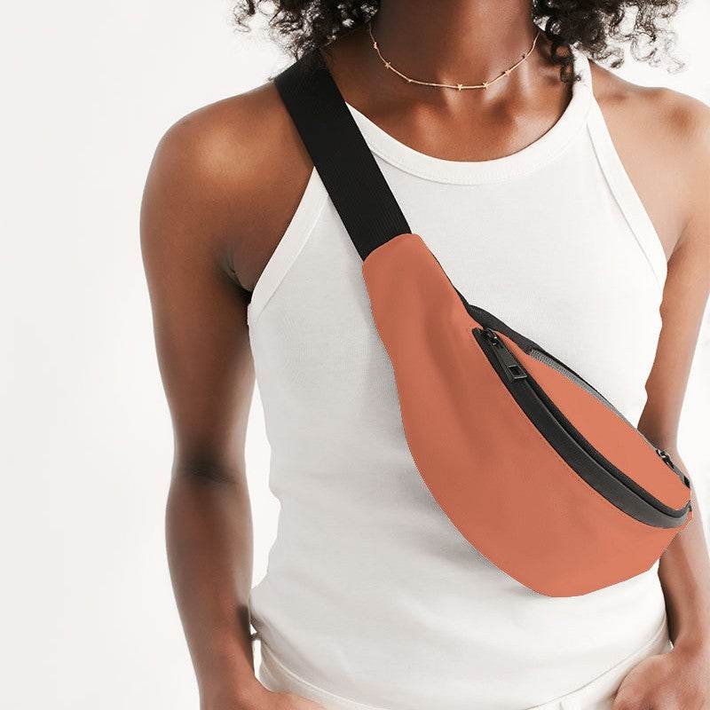 Light Clear Orange Belt Bag (OR3-CL-LI) - Woman Front CloseUp