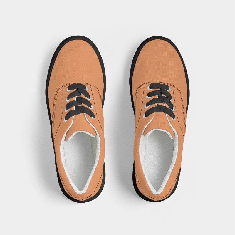 Light Clear Orange Men's Canvas Sneakers (OR1-CL-LI) - Top