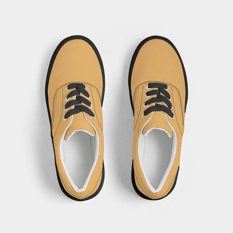 Light Clear Orange Men's Canvas Sneakers (YO2-CL-LI) - Top