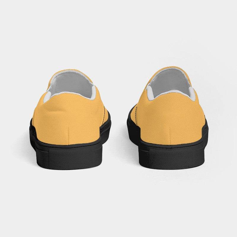Light Clear Orange Men's Slip-On Canvas Sneakers (YO2-CL-LI) - Back