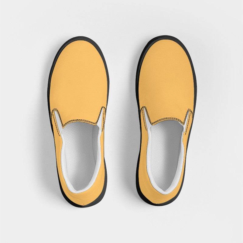 Light Clear Orange Men's Slip-On Canvas Sneakers (YO2-CL-LI) - Top