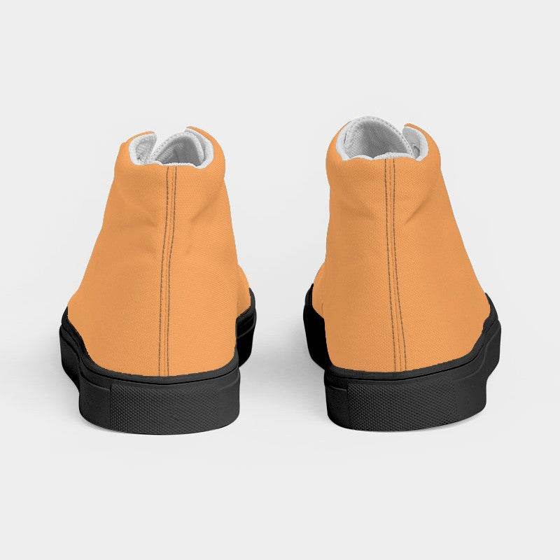 Light Clear Orange Women's High-Top Canvas Sneakers (O-CL-LI) - Back