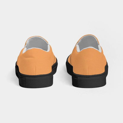 Light Clear Orange Women's Slip-On Canvas Sneakers (O-CL-LI) - Back