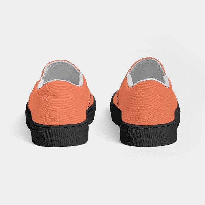Light Clear Orange Women's Slip-On Canvas Sneakers (OR3-CL-LI) - Back